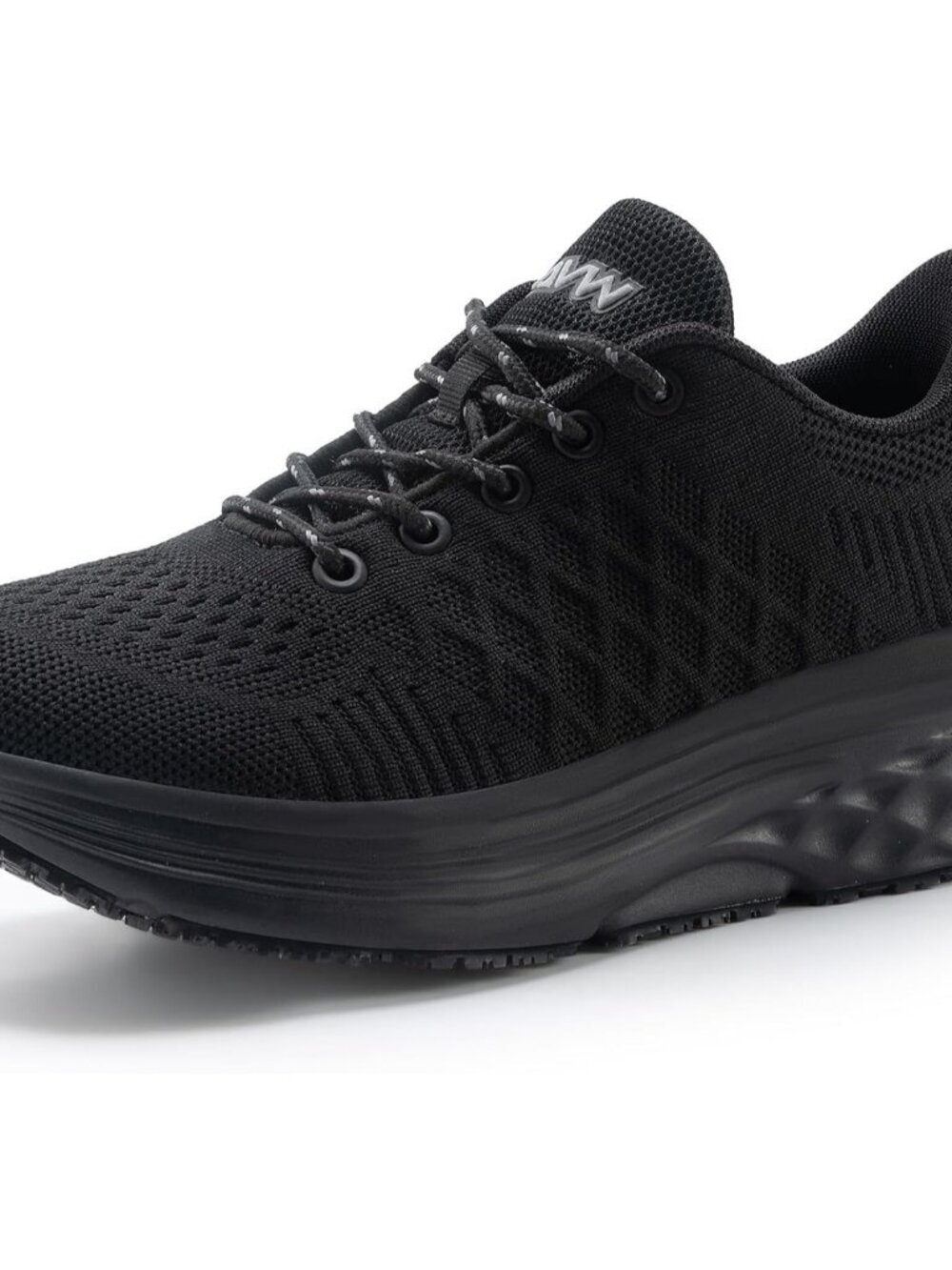Women's Black Non Slip Work Shoes Water Canva Resistant Walking Sneakers  Shoes